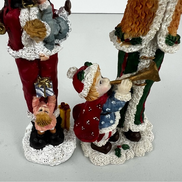 Vintage Set of 2 Poly Resin Pencil Santas - Picture 7 of 10